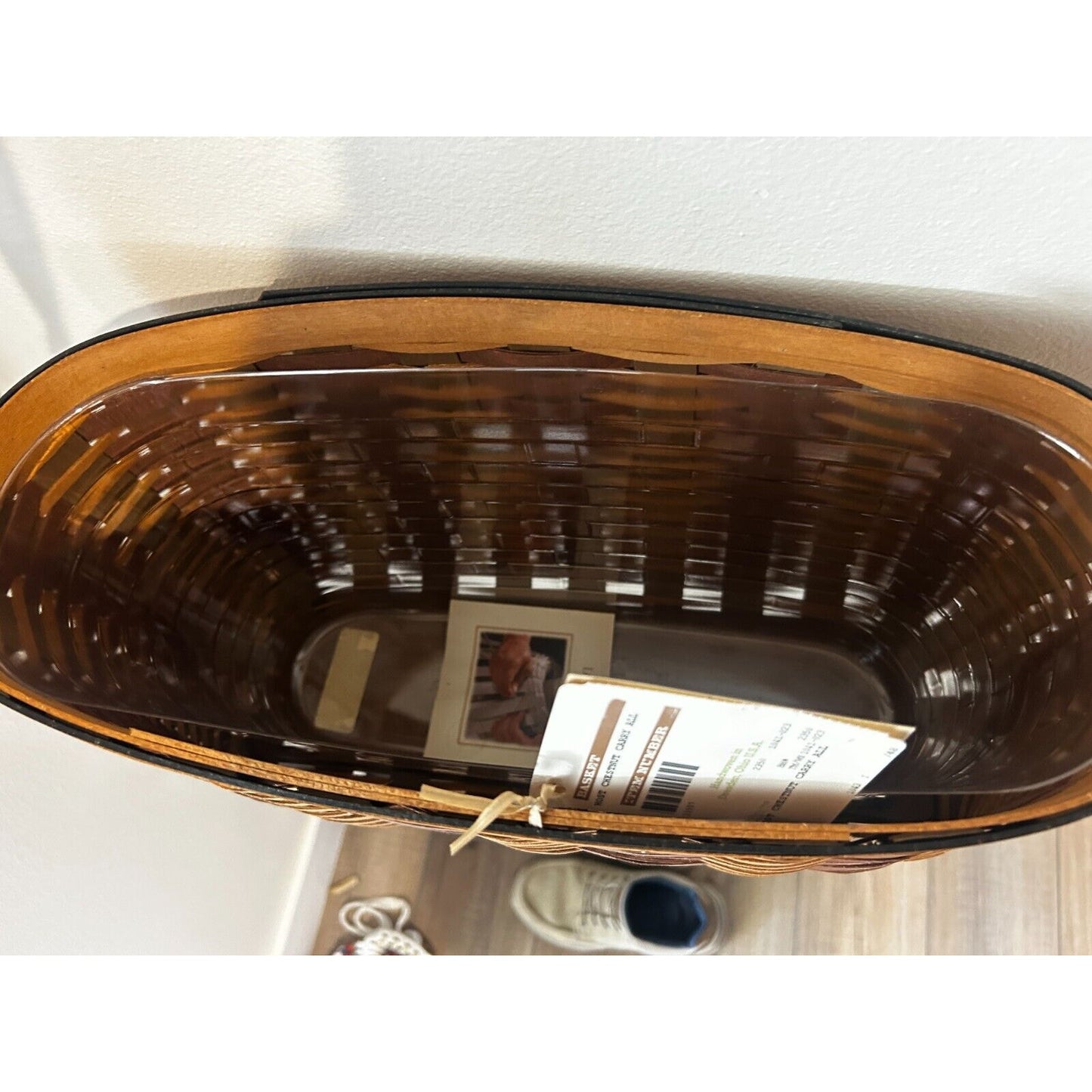 Longaberger Basket Chestnut Hostess Carry All tote shoulder purse leather strap