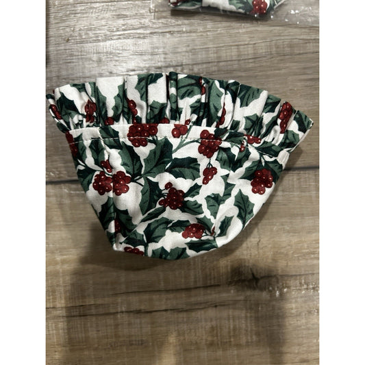 Longaberger Thyme Booking Basket Liner Holly Christmas fabric