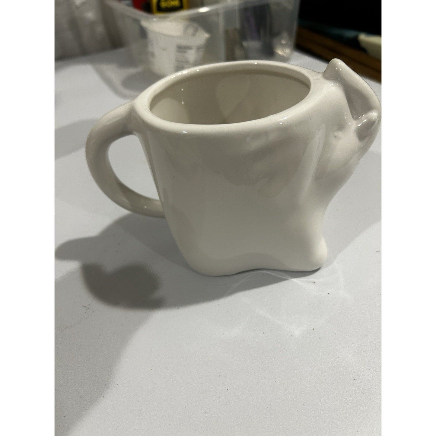 White Elephant Coffee Tea Mug Large Ceramic planter gift NEW trunk up