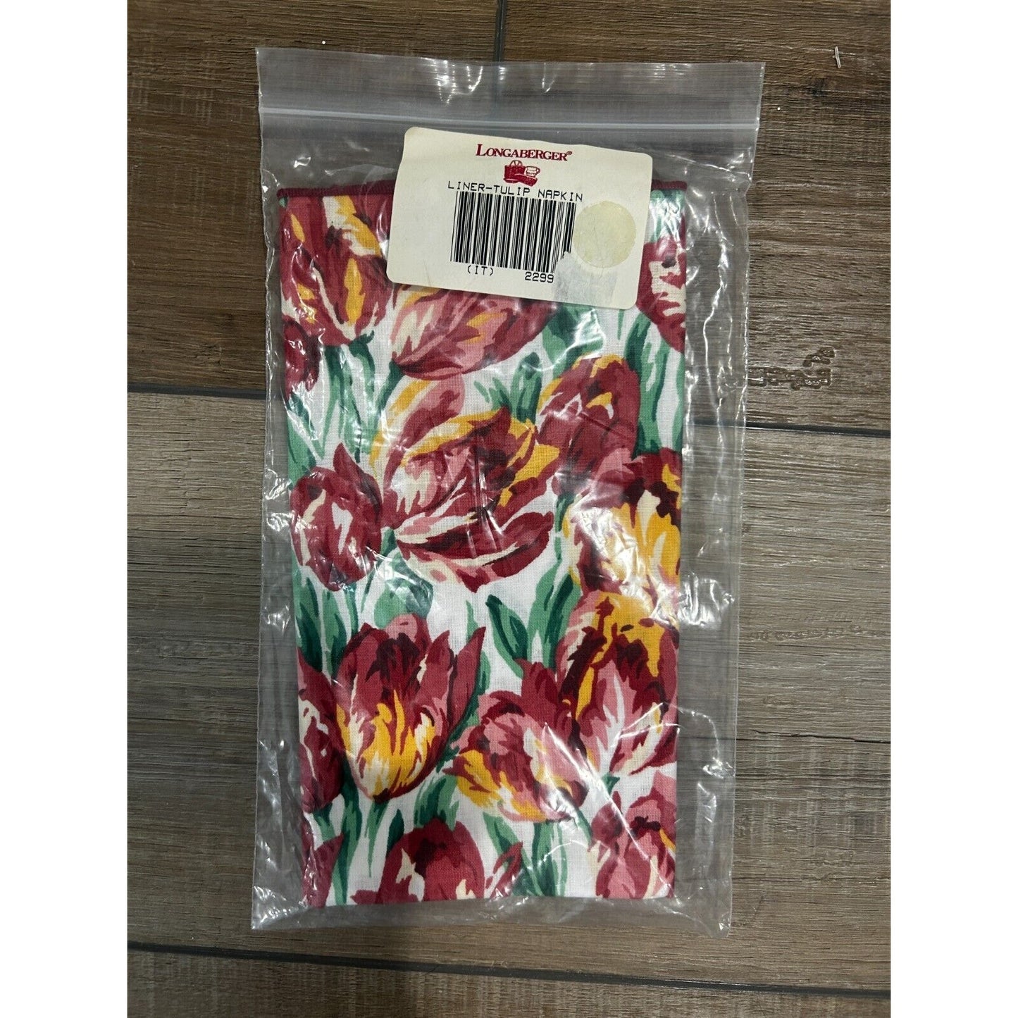 Longaberger Baskets Tulip Napkins Set Of 2 Fabric squares NEW floral