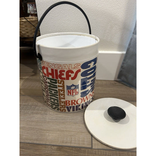 NFL Vintage West Bend Thermo Serv Insulated Ice Bucket Beer Wine w/ Lid MCM