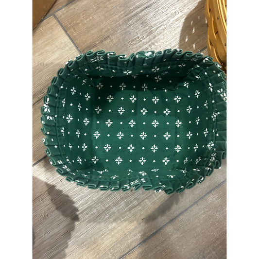 Longaberger Medium Berry Basket Liner Heritage Green Fabric