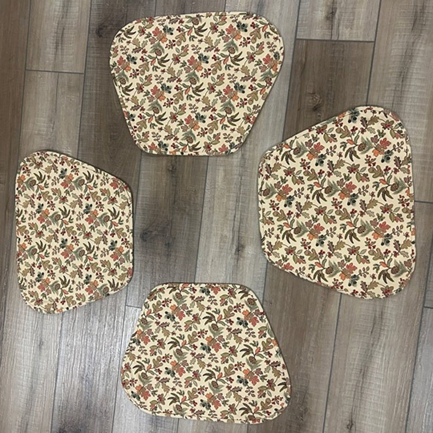 6 Longaberger Autumn Path Fabric Placemats custom made for Round table Fall Leaf