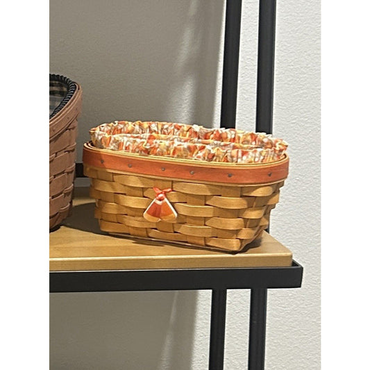 Longaberger CANDY CORN Basket Liner Protector & Tie On