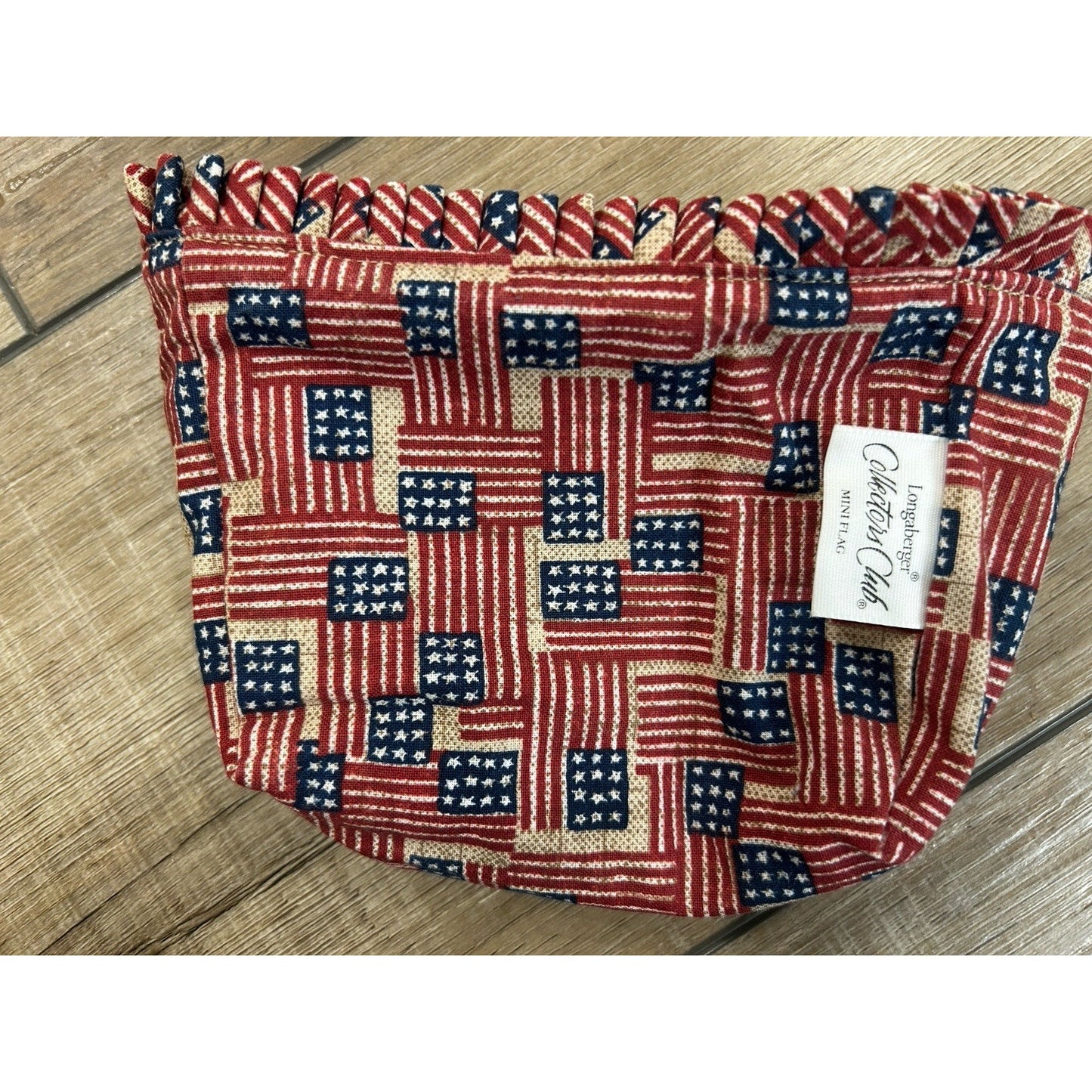 Longaberger 2002 Miniature Collectors Club Flag Basket Liner OLD GLORY fabric