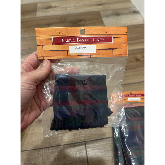 Longaberger LAVENDER Basket Liner CABIN PLAID Fabric NEW RARE