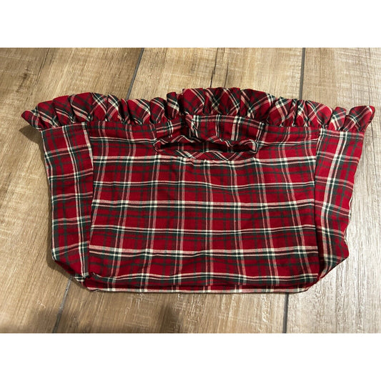 Longaberger Plaid Tidings Liner for Medium Key Basket