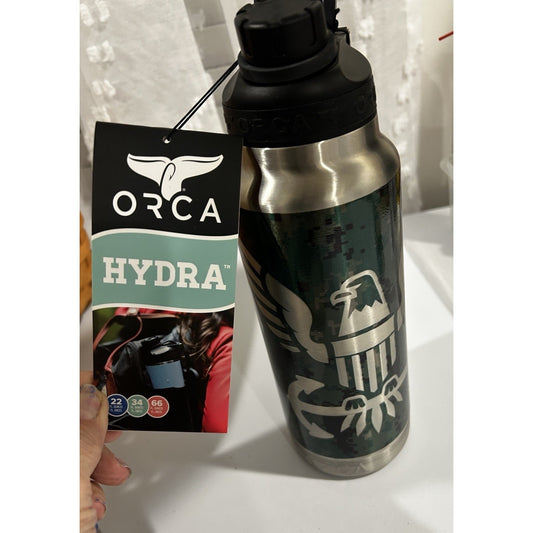 ORCA Hydra 34 oz US NAVY CAMO Insulated Stainless Steel Water Bottle
