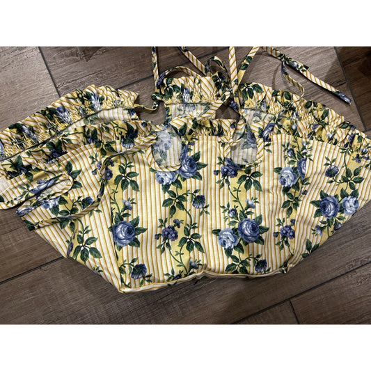 Longaberger SMALL PICNIC Basket Liner - Trellis Rose Yellow