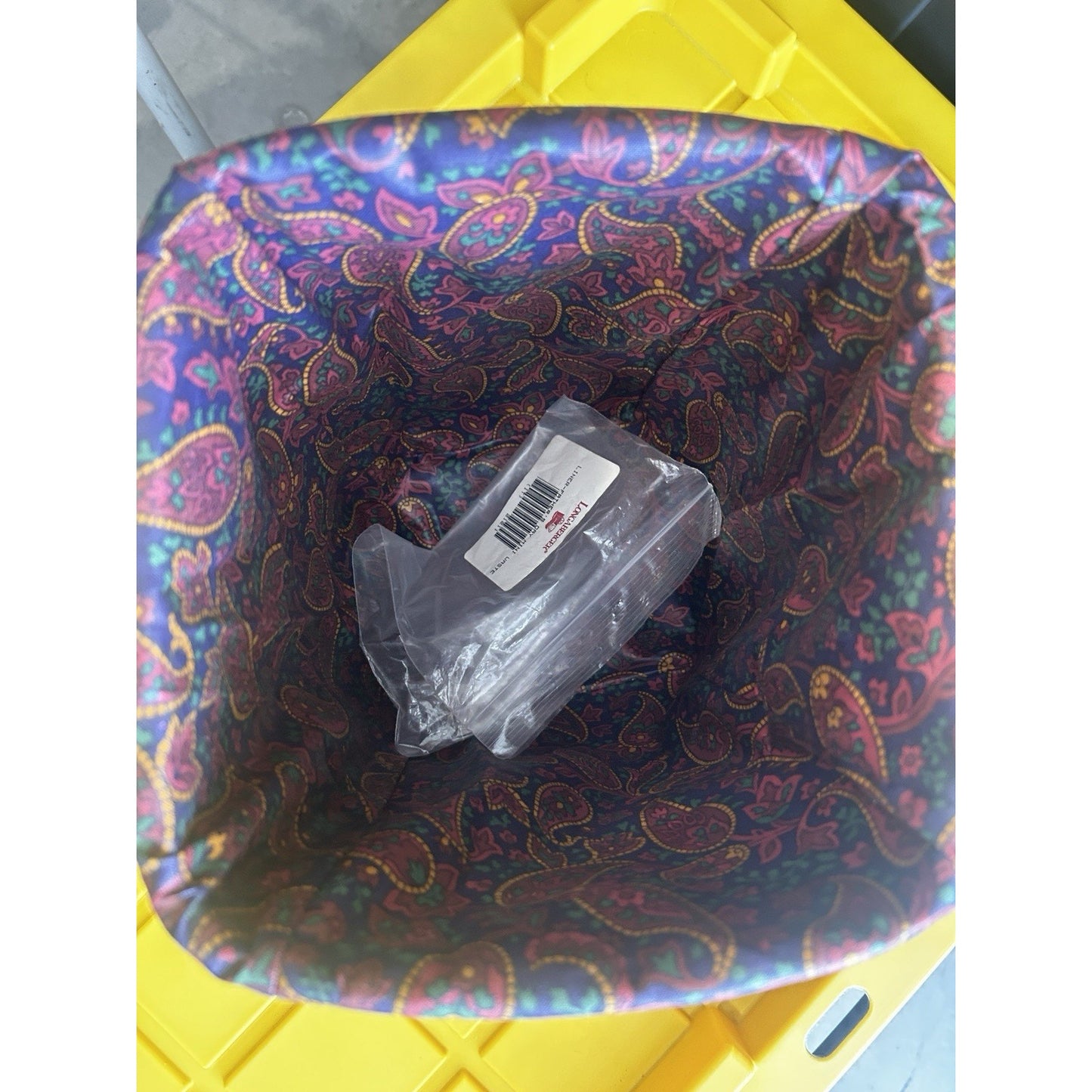 Longaberger 1995 Fathers Day Mini Waste Basket & Fabric Liner Burgandy 10.5"x7"