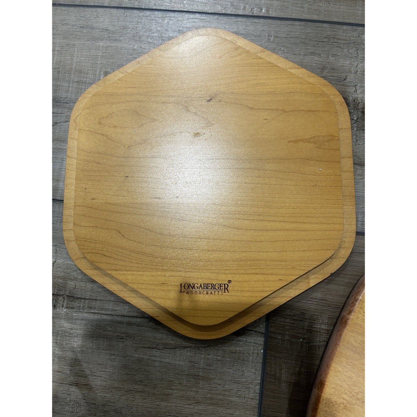 Longaberger 10” Generations Basket Lid Classic stain hexagon