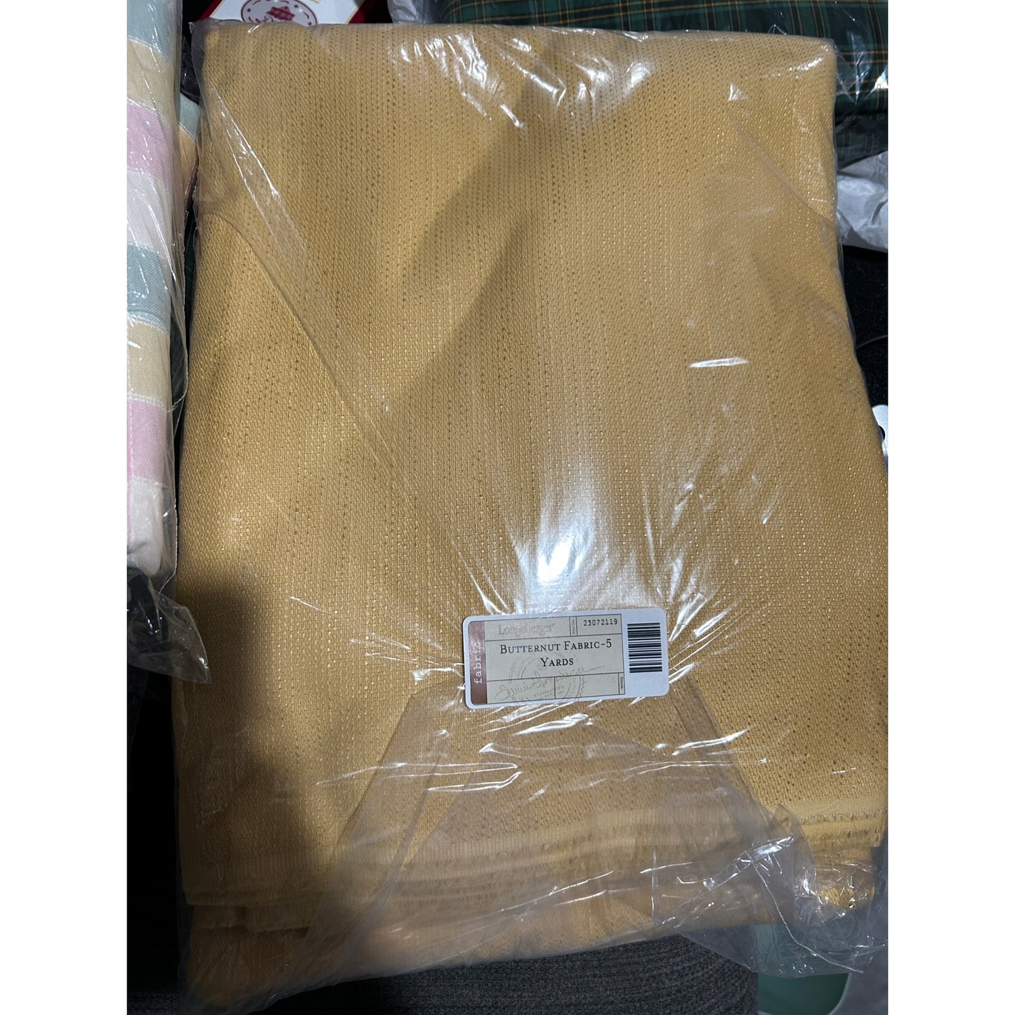 Longaberger Baskets Butternut Yellow Fabric Bulk 5 yards NEW fall Rare