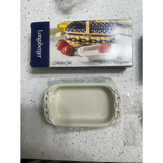 Longaberger Collectors Club Miniature 9x13 Pottery Baking Dish Casserole NEW