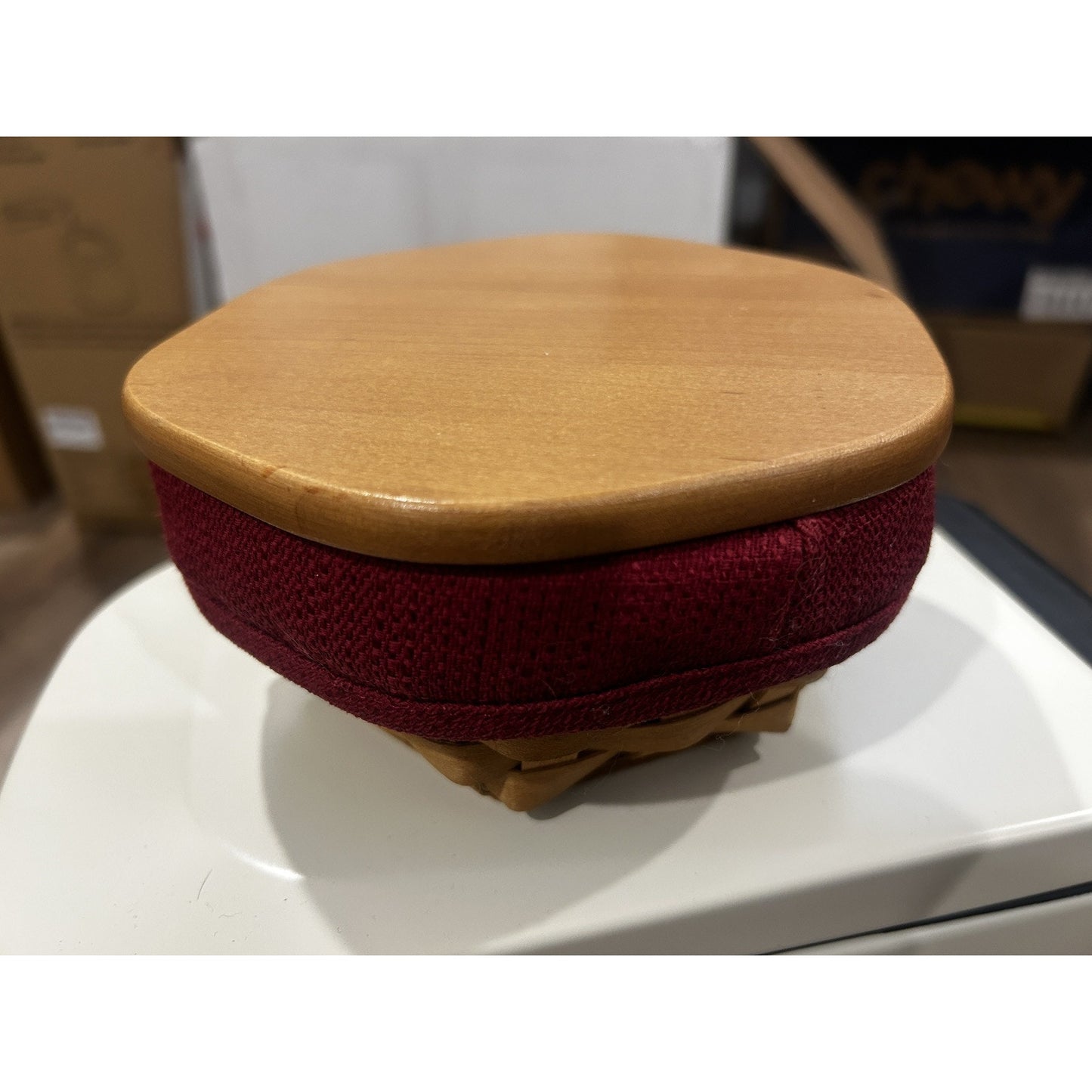 Longaberger Sage Basket Liner Protector Lid paprika red fabric