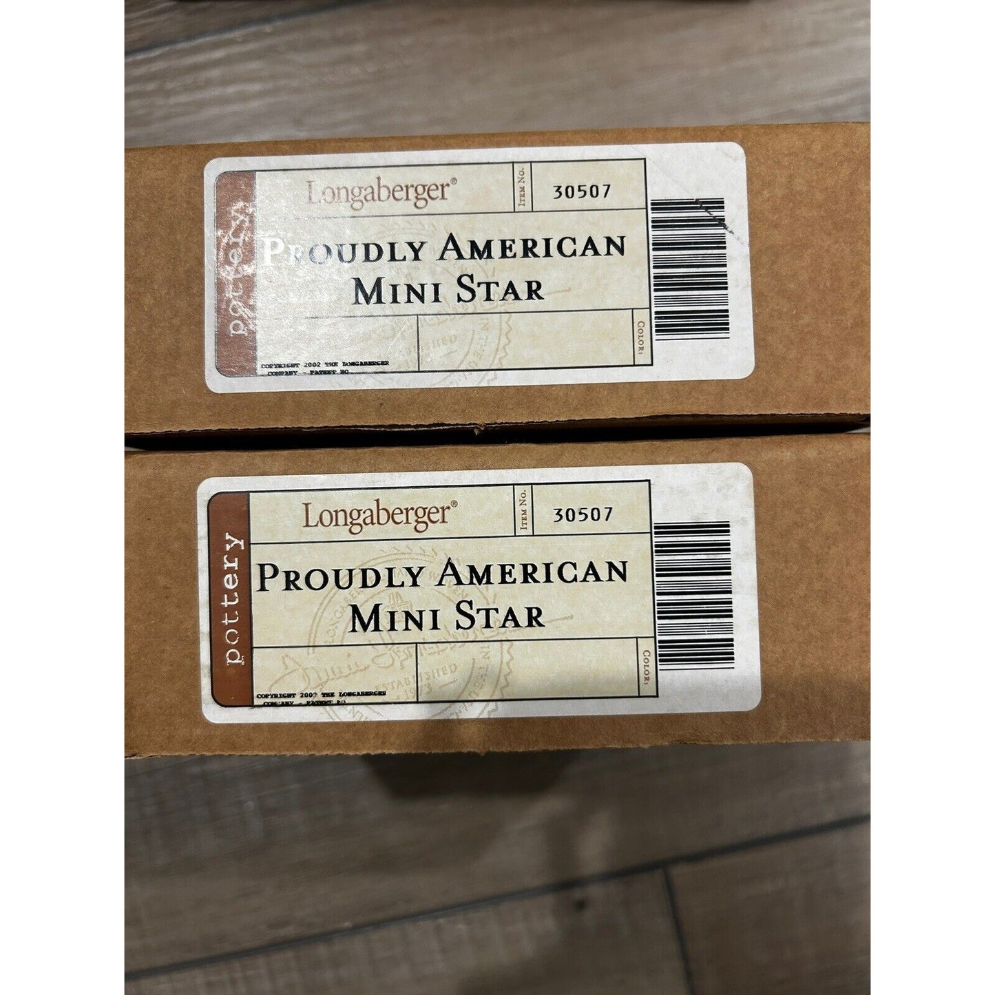 2 Longaberger Pottery Woven Traditions Star Dishes Blue Made In USA NEW