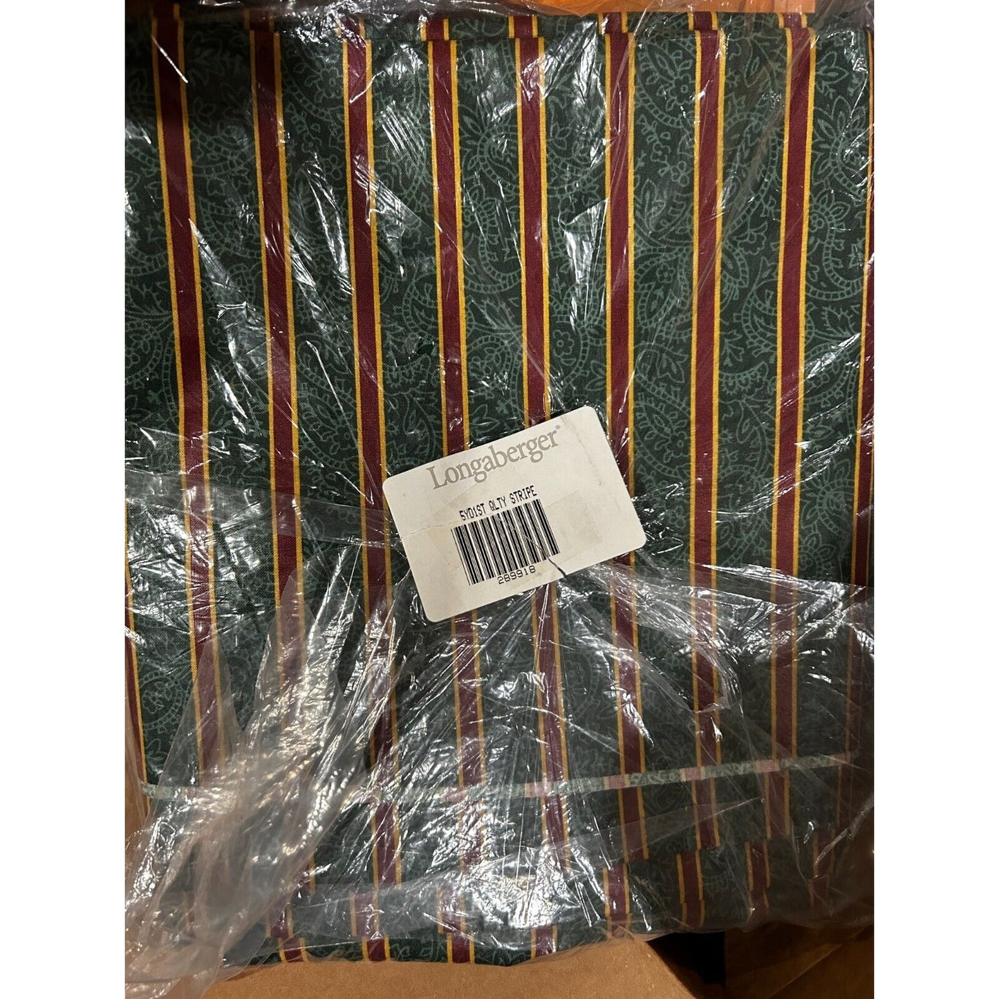 Longaberger Baskets Imperial Stripe Bulk Fabric 5 Yards NEW paisley Christmas