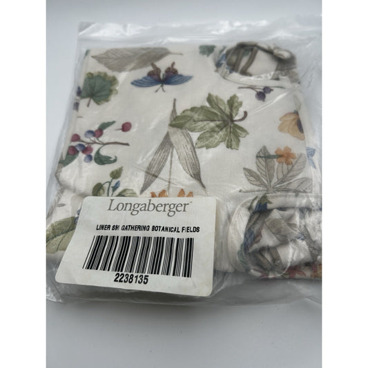 Longaberger Small Gathering Basket Liner - Botanical Fields Floral Fabric NEW