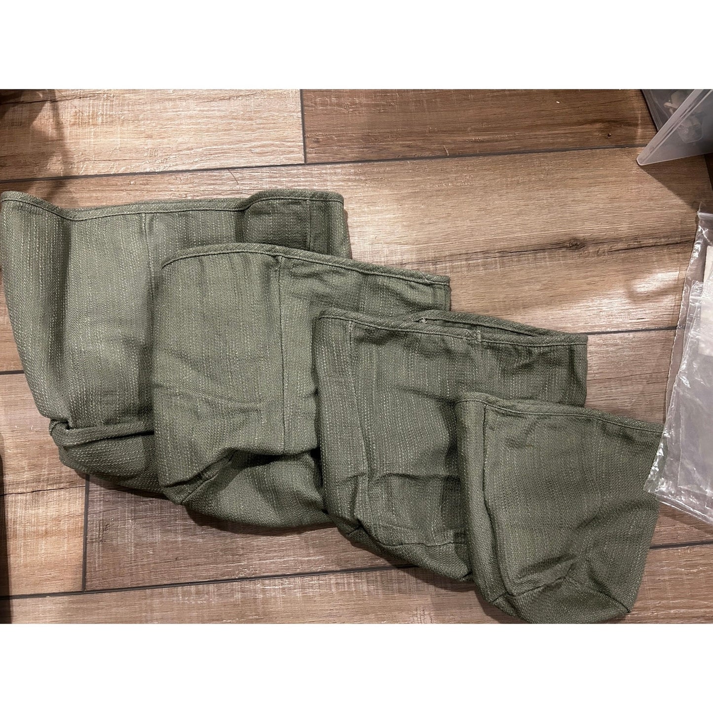 Longaberger Canister Basket liners XL L M & S SAGE GREEN FABRIC complete set Very HTF