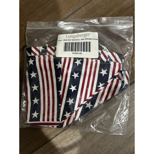Longaberger Spring Basket Liner 2000 All American Sparkler NEW fabric