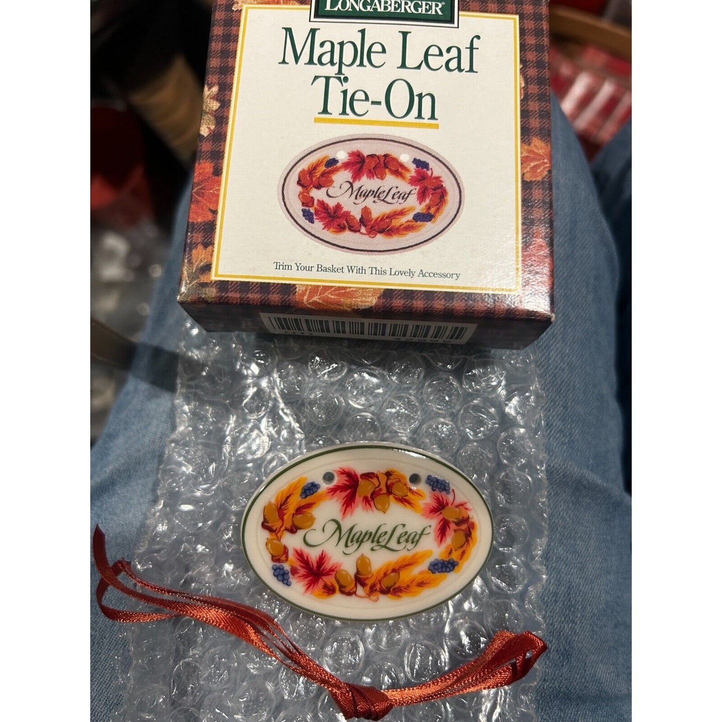 Vintage Longaberger Maple Leaf Tie On #32999 NEW Autumn Fall Tie-On🍁