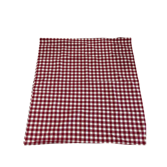 Longaberger Baskets Large Picnic Plaid Tablecloth Fabric 116x52" Red & White