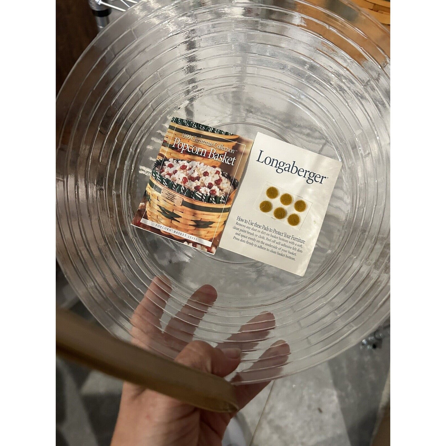 LONGABERGER POPCORN BASKET Holly liner & Protector NEW CHRISTMAS