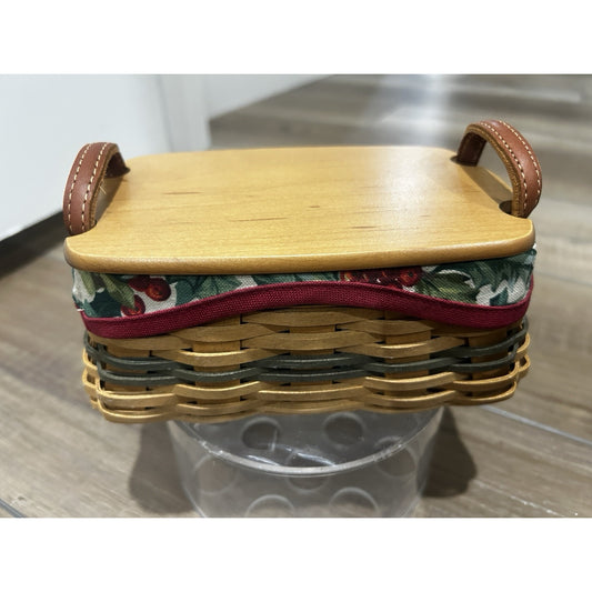 Longaberger 2002 Tree Trimming Collection Treats Basket with lid liner protector