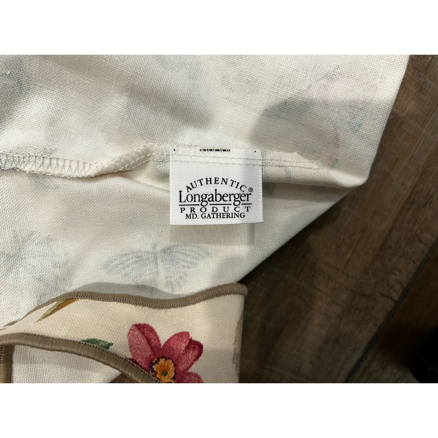 Longaberger Medium Gathering Basket Liner Botanical Fields NEW Rare USA Bow Ties