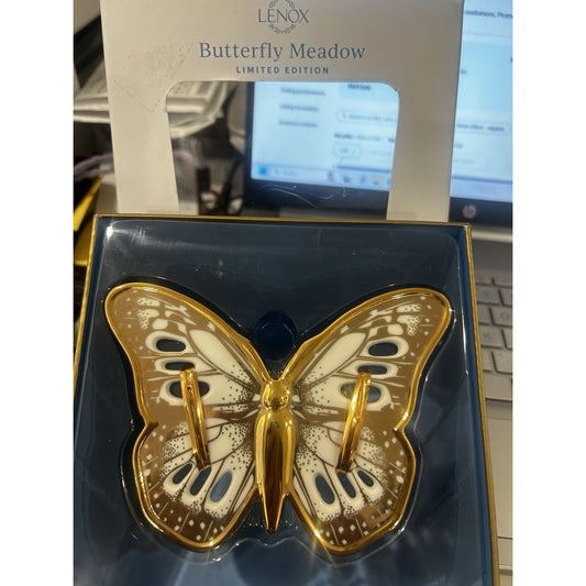 Lenox Butterfly Meadows Limited Edition Butterfly Gold Ornament In Box 5" NEW
