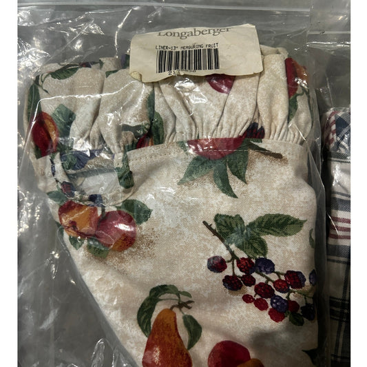Longaberger 13" MEASURING Basket Liner FRUIT MEDLEY Fabric NEW FALL