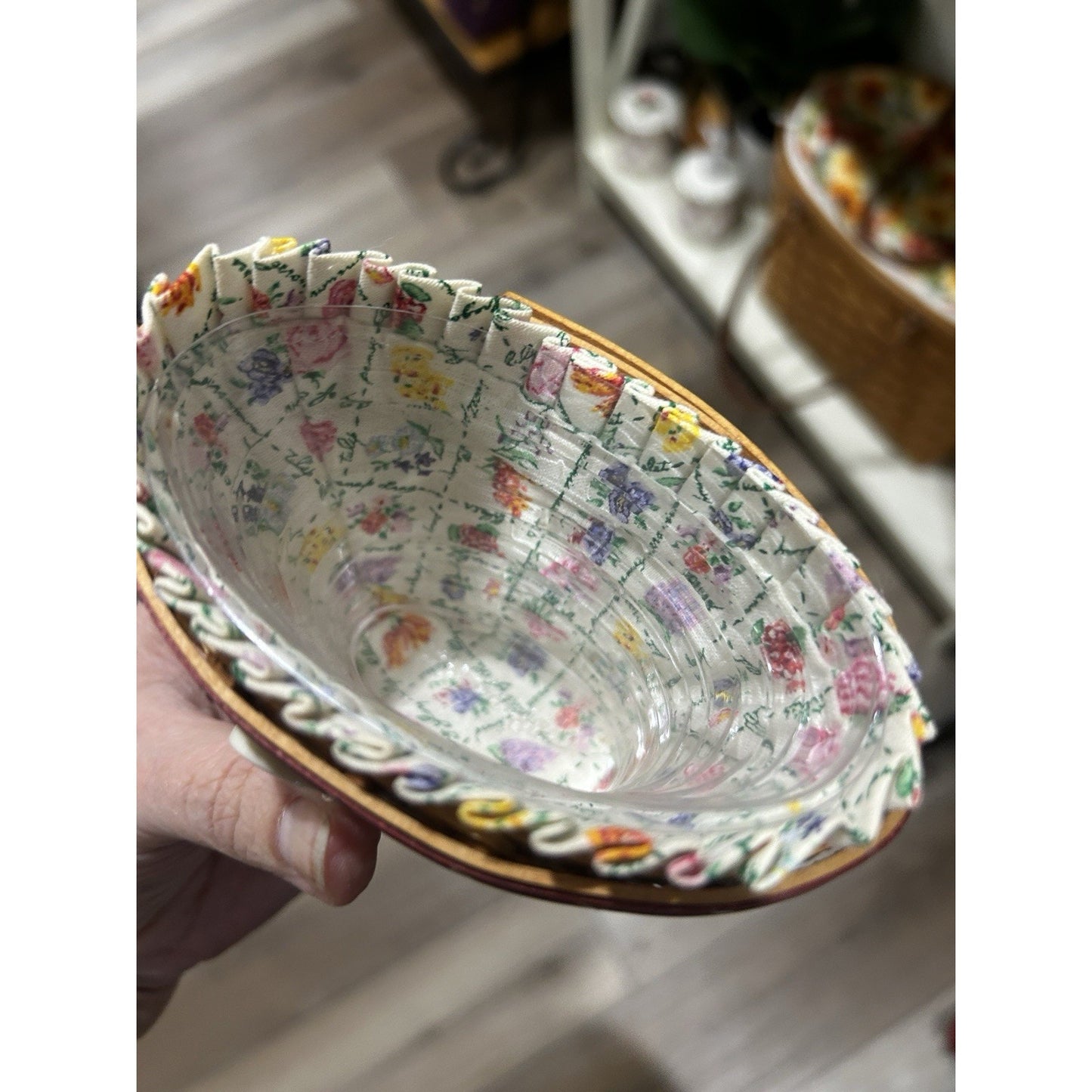 Longaberger May Series Mini Geranium Basket Combo Flowers Tie-on Collectors club