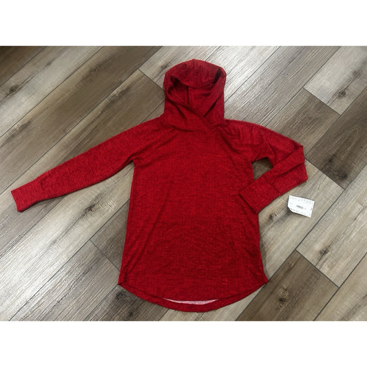 LuLaRoe Amber Hoodie Small Solid Red NWT New Front Pocket