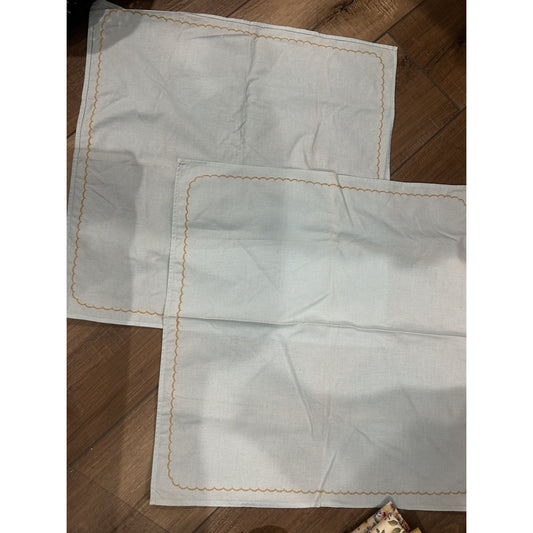 2 Longaberger ROBIN EGG Blue Napkin Fabric squares Easter