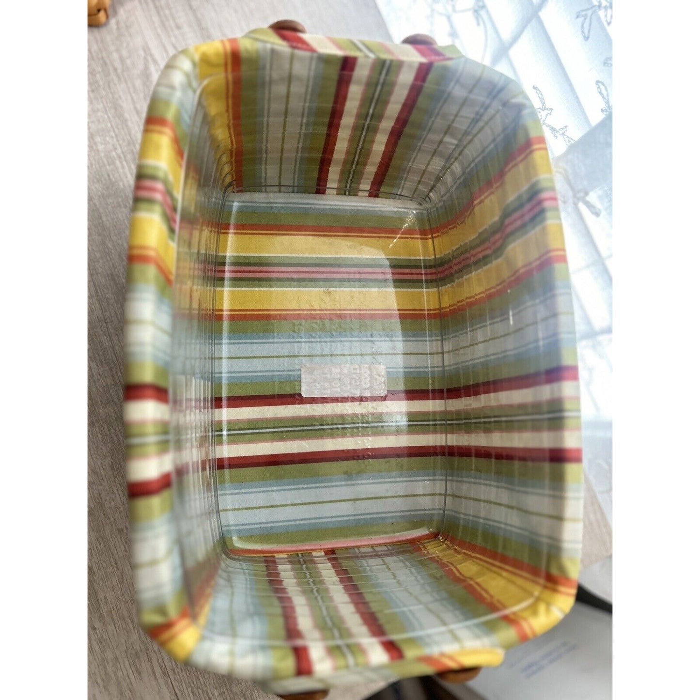 Longaberger Lunchbox Basket Sunflower stripe liner & Protector Lunch box