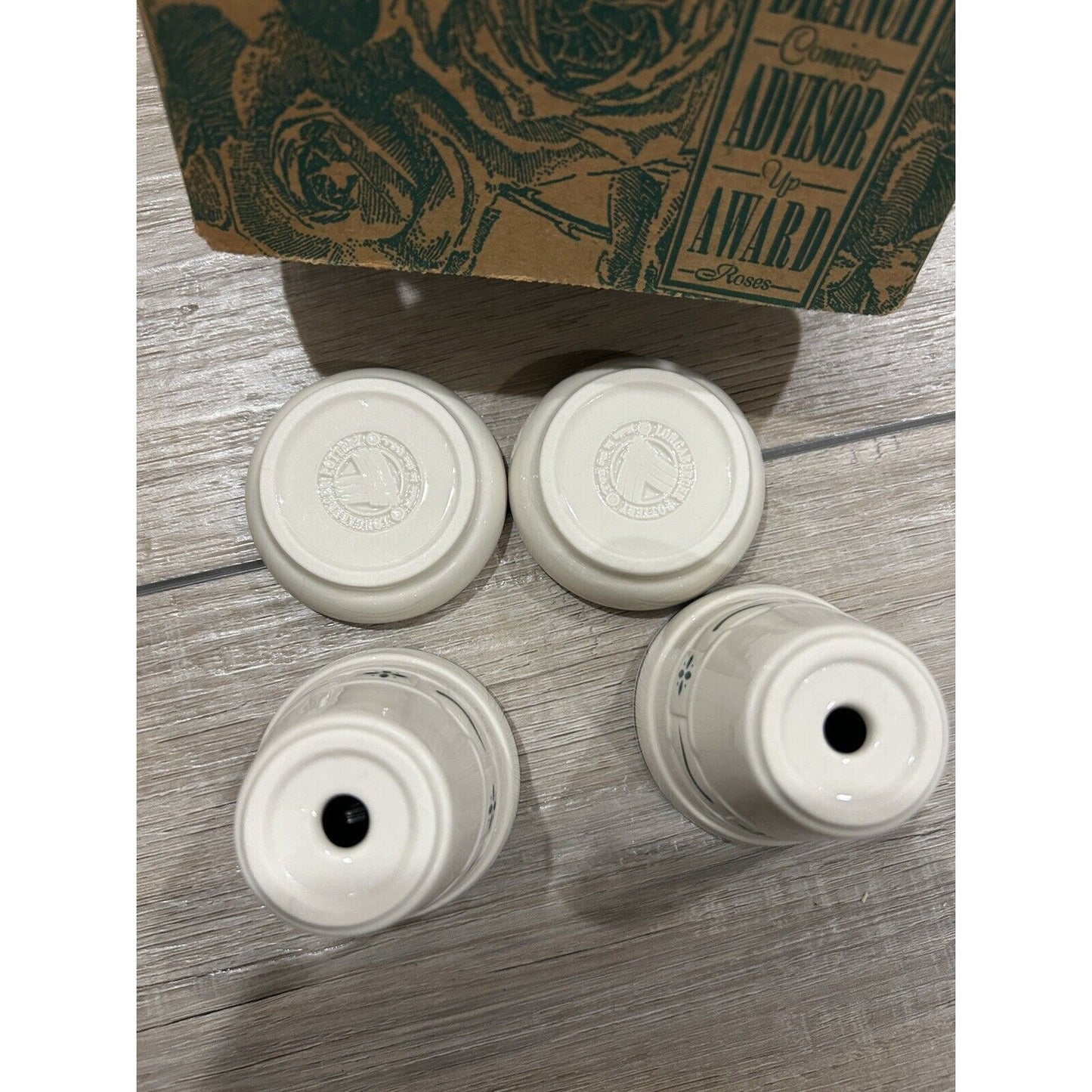 Longaberger Coming Up Roses Branch Advisors Award Flower Pots NEW Pottery