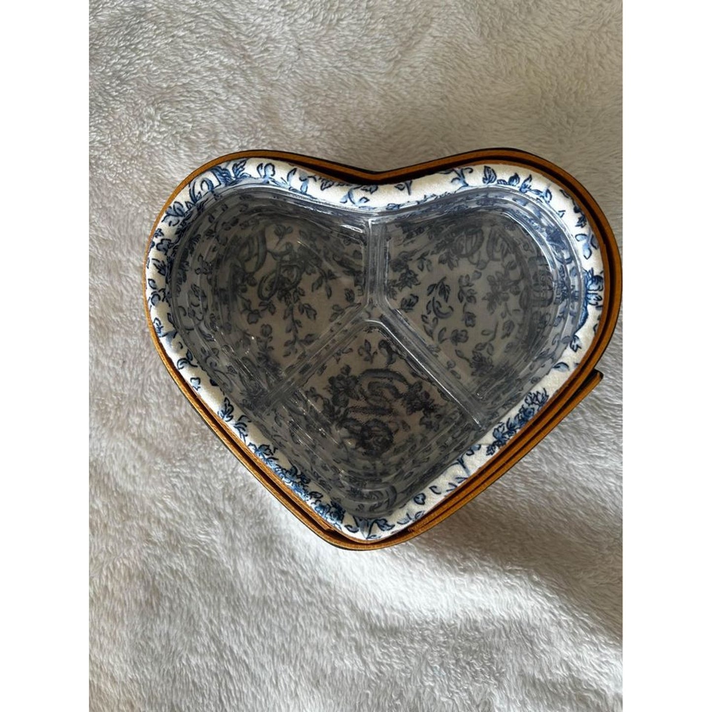 Longaberger Little Love Heart basket blue toile set VALENTINES