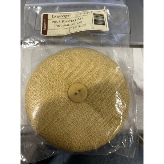 Longaberger 2003 Hostess Appreciation Basket PIN CUSHION LID Butternut Yellow