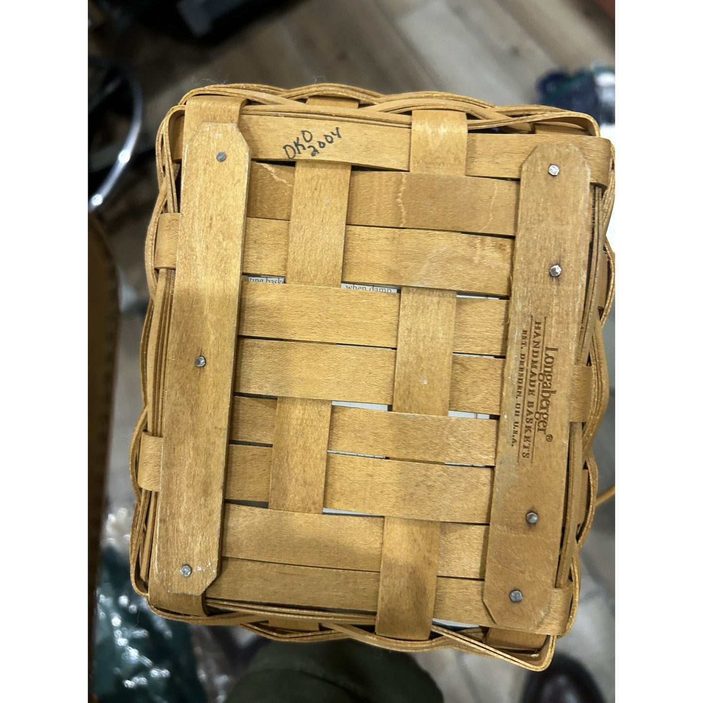 Longaberger Tiny Tote Basket Combo Heritage Green Liner & Protector