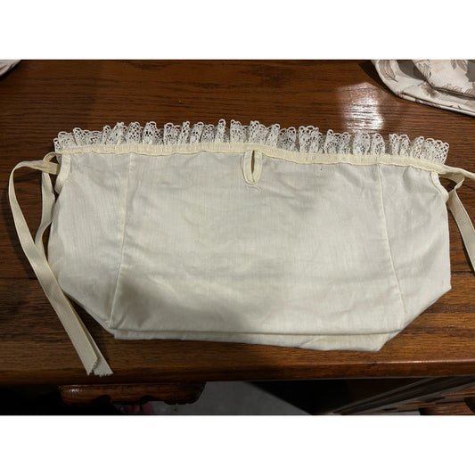 Longaberger Small Purse Liner Muslin Off White Fabric Lace