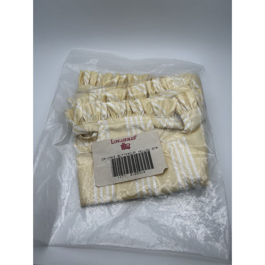 Longaberger Cake Basket Liner Buttercup Yellow Stripe NEW