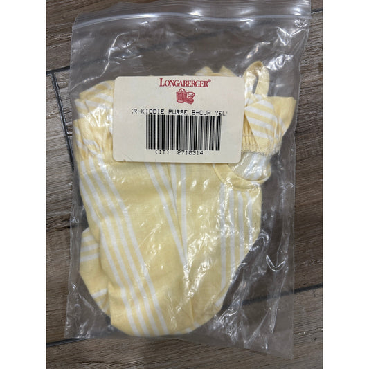 Longaberger KIDDIE PURSE Basket Liner BUTTERCUP YELLOW STRIPE Fabric NEW