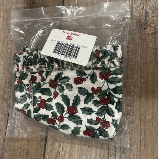 Longaberger SNOWFLAKE Basket Liner Holly Fabric NEW Customer SU Christmas