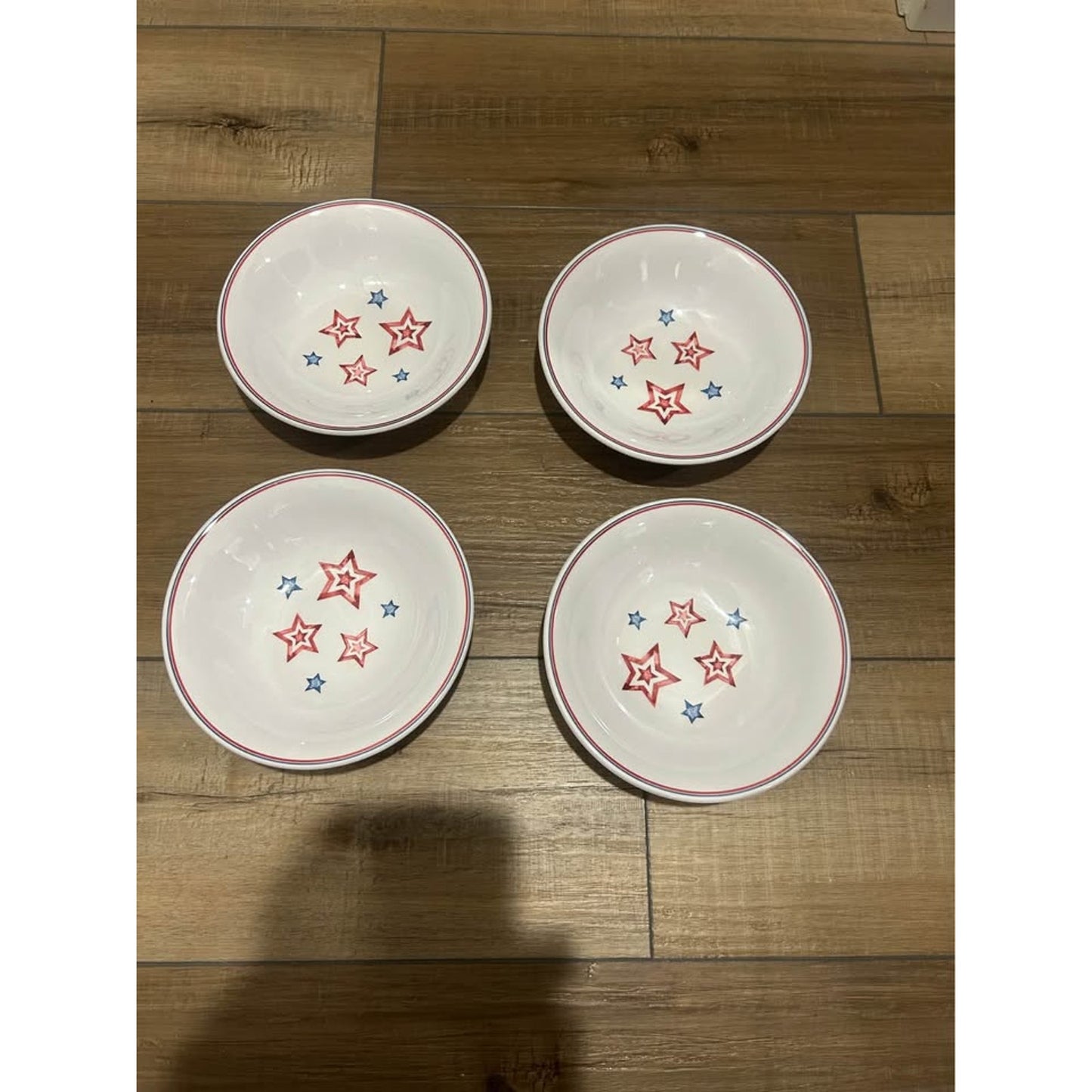 LONGABERGER Baskets Americana Melamine STARS AND STRIPES Set of 4 Bowls