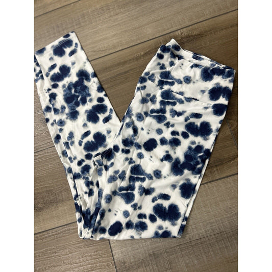Lularoe tc leggings Blue Geode tie dye white NEW