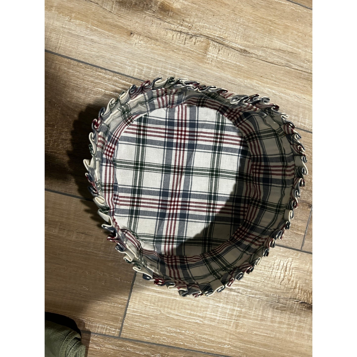 Longaberger DARNING basket liner MARKET PLAID fabric