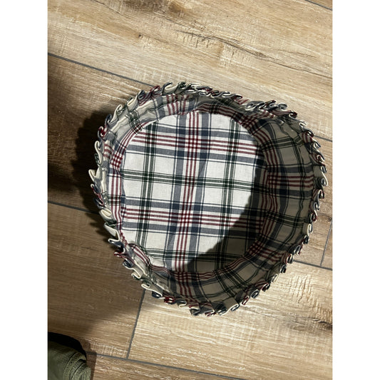 Longaberger DARNING basket liner MARKET PLAID fabric