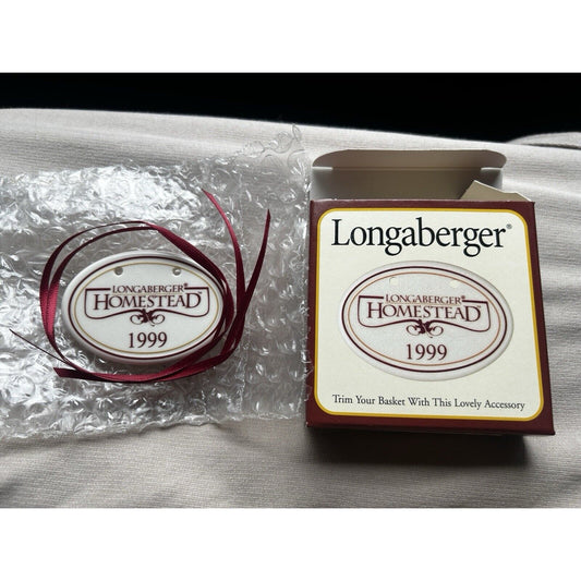 Longaberger Basket 1999 Homestead Tie-On #37541 - New in box ceramic USA pottery