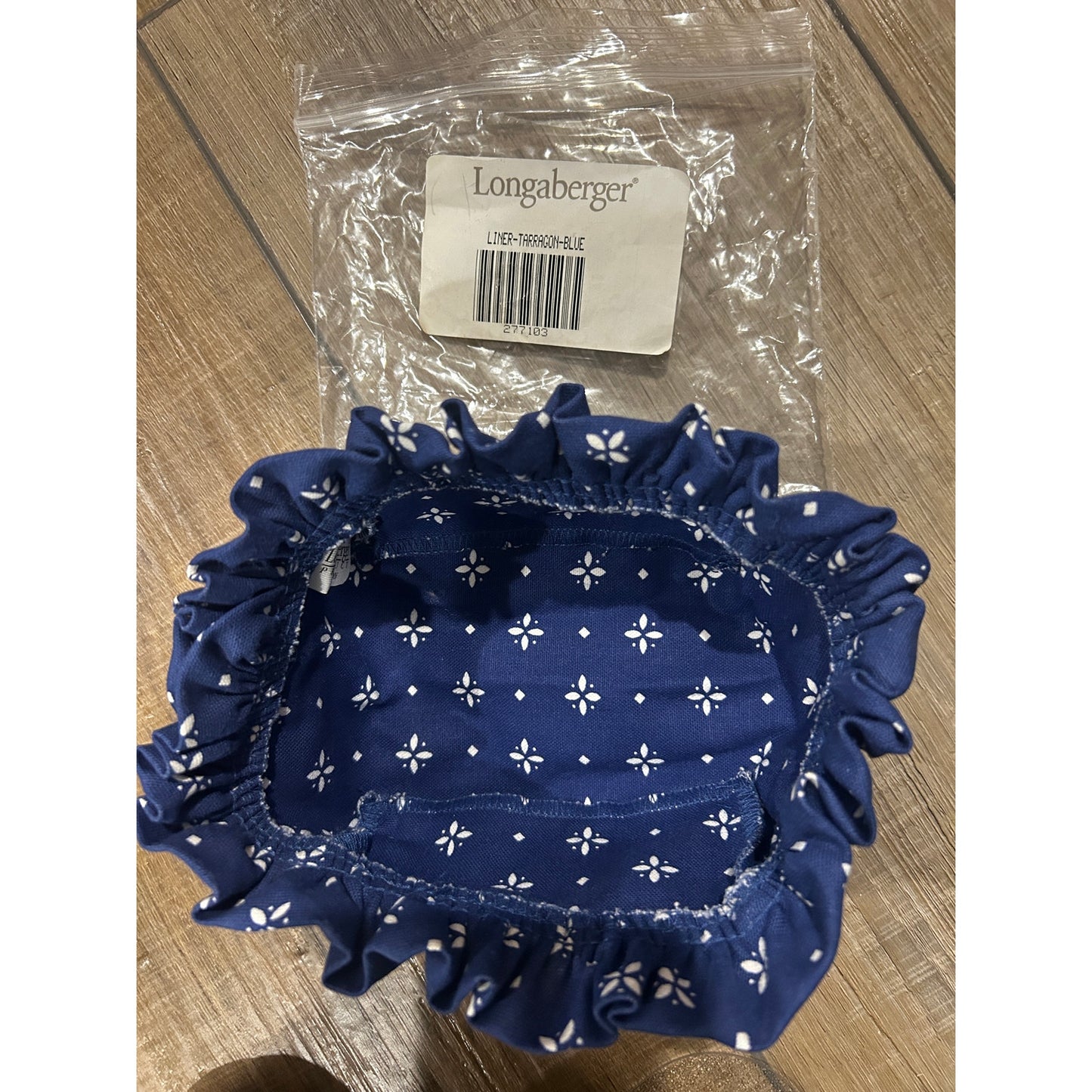 Longaberger Basket TARRAGON Liner Classic Blue fabric SU