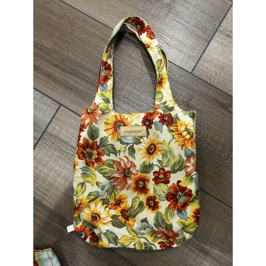 Longaberger Baskets Sunflower Reversible Tote Bag purse New