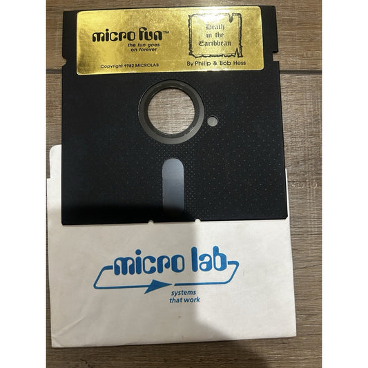 Death in the Caribbean Micro Fun 1983 Apple II 5.25" floppy disk computer game